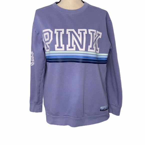 PINK Victoria's Secret Tops - PINK Victoria’s Secret Lavender Logo Sweatshirt